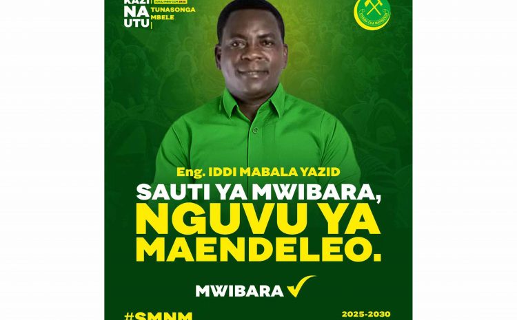  Pongezi kwa Cde. Eng. Iddi Mabala Yazid